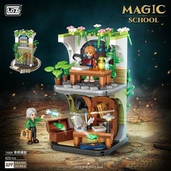 OJAM Online Shopping - Loz LOZ Magic Academy Street Series - Herbal Hall Building Bricks Set 16.5x12.5x8cm Toys