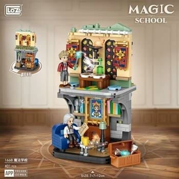 OJAM Online Shopping - Loz LOZ Magic Academy Street Series - Magic School Building Bricks Set 16.5x12.5x8cm Toys