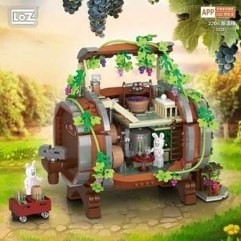 OJAM Online Shopping - Loz LOZ Mini Block - Year of the Rabbit Wine Barrel Building Bricks Set 26 x 19 x 8 cm Toys