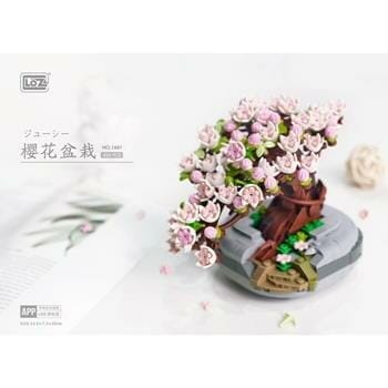 OJAM Online Shopping - Loz LOZ Mini Blocks - Eternal Flowers Garden Series - Sakura Potted Plant Building Bricks Set 10 x 6 x 22 cm Toys