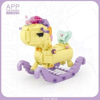 OJAM Online Shopping - Loz LOZ Mini Blocks Kids Building Series - Unicorn Rocking Horse Building Bricks Set 26 x 23 x 6 cm Toys