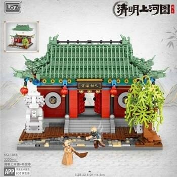 OJAM Online Shopping - Loz LOZ Mini Blocks - Qingming Upper River Map - Shokokuji Temple Building Bricks Set 40 x 28 x 9.5cm Toys