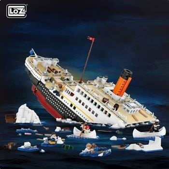 OJAM Online Shopping - Loz LOZ Mini Blocks - Sinking Titanic Building Bricks Set 40 x 28 x 9.5cm Toys