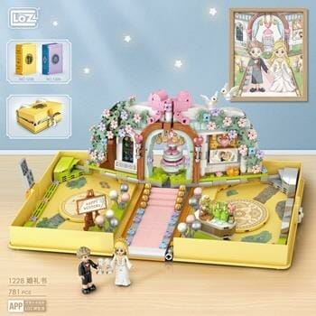 OJAM Online Shopping - Loz LOZ Mini Blocks -  Wedding Block Book (Foldable) Building Bricks Set 23 x 17 x 8cm Toys