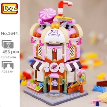 OJAM Online Shopping - Loz LOZ Street Series - Candy Shop Building Bricks Set 19.5x16.5x4.5cm Toys