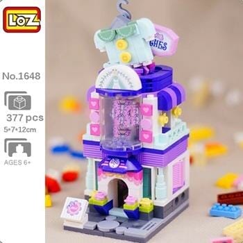OJAM Online Shopping - Loz LOZ Street Series - Clothing Store Building Bricks Set 19.5x16.5x4.5cm Toys