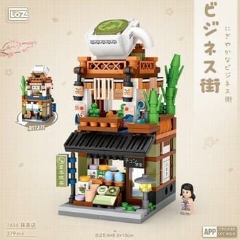 OJAM Online Shopping - Loz LOZ Street Series - Matcha Shop Building Bricks Set 16.5x12.5x8cm Toys