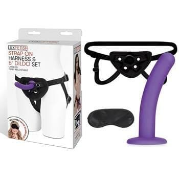 OJAM Online Shopping - Lux fetish Strap On Harness & 5" Dildo Set 1 pc Sexual Wellness