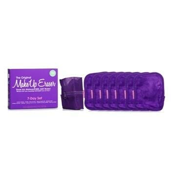 OJAM Online Shopping - MakeUp Eraser Queen Purple 7 Day Set (7x Mini MakeUp Eraser Cloth + 1x Bag) 7pcs+1bag Make Up