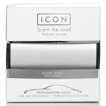 OJAM Online Shopping - Millefiori Icon Classic Silver Car Air Freshener - Silver Spirit 1pc Home Scent