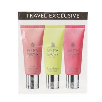 OJAM Online Shopping - Molton Brown Tempting Treats Hand Cream Travel Set: Delicious Rhubarb & Rose Hand Cream+Orange & Bergamot Hand Cream+Fiery Pink Hand Cream 3pcs Skincare