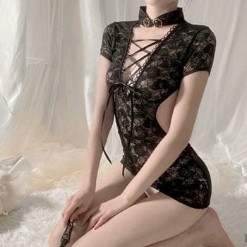 OJAM Online Shopping - My Outfitssss Charming lace cheongsam pajamas 1 pc Sexual Wellness