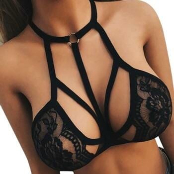 OJAM Online Shopping - My Outfitssss Sexy strap lace top - # Black Large 1 pc Sexual Wellness