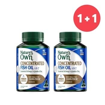 OJAM Online Shopping - Nature's Own 【1+1 Set】4 in 1 Concentrated Fish Oil 90 Capsules 2pcs Supplements