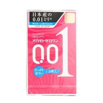 OJAM Online Shopping - Okamoto Okamoto 0.01 Zero One Condoms (Rich Lubricant) 3pcs 3pcs/box Health