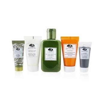 OJAM Online Shopping - Origins Best Sellers Best Skin 5-Pieces Set: Soothing Treatment Lotion 100ml + Gel Moisturizer 30ml +  Face Wash 30ml + Serum 15ml + Charcoal Mask 15ml 5pcs+1bag Skincare