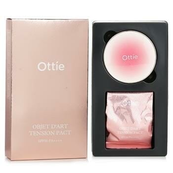 OJAM Online Shopping - Ottie Objet D’art Tension Pact SPF50 PA++++ & Refill  # 21 Light 2x15g/0.52oz Make Up