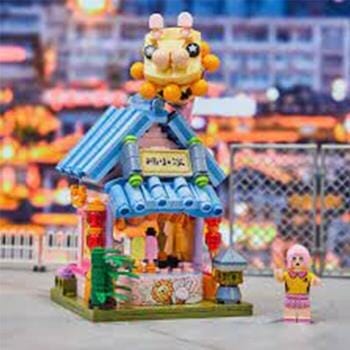 OJAM Online Shopping - Pantasy Food Street Series - Classical Ice Cream Shop Building Bricks Set 26.5*20*6cm Toys