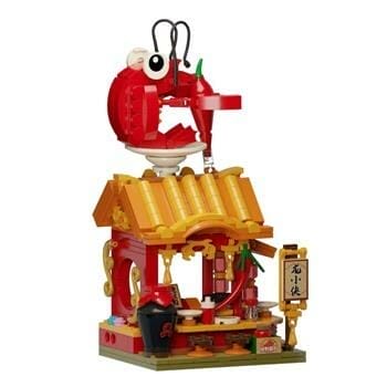 OJAM Online Shopping - Pantasy Food Street Series - Crayfish Shop Building Bricks Set 26.5*20*6cm Toys