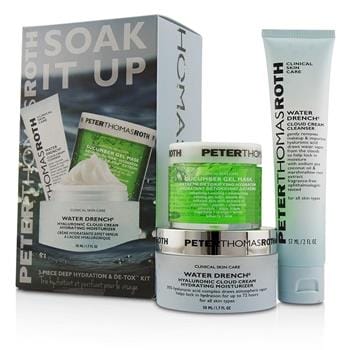 OJAM Online Shopping - Peter Thomas Roth Soak It Up Kit: Water Drench Cloud Cream Moisturizer 50ml + Water Drench Cloud Cream Cleanser 57ml + Cucumber Gel Mask 50ml 3pcs Skincare