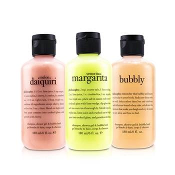 OJAM Online Shopping - Philosophy Congrats! 3-Piece Shower Gel Set: 1x Senorita Mrgarita 180ml + Melon Daiquiri 180ml + Bubby 3x180ml/6oz Skincare
