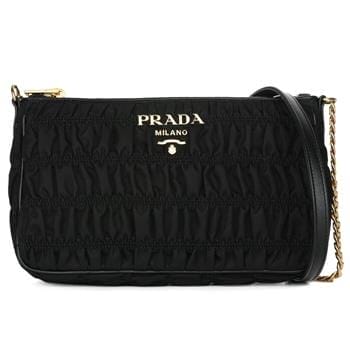 OJAM Online Shopping - Prada Prada Tessuto Gaufre Sling Bag 1BH152 Black Luxury