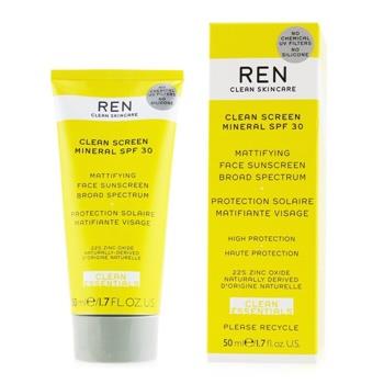 OJAM Online Shopping - Ren Clean Essentials Clean Sreen Mineral SPF 30 Mattifying Face Sunscreen Broad Spectrum (High Protection) 50ml/1.7oz Skincare