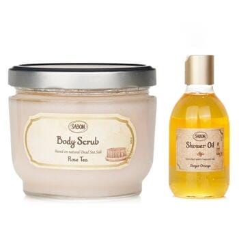 OJAM Online Shopping - Sabon Body Scrub - Rose Tea & Shower Oil - Ginger Orange 2pcs Skincare