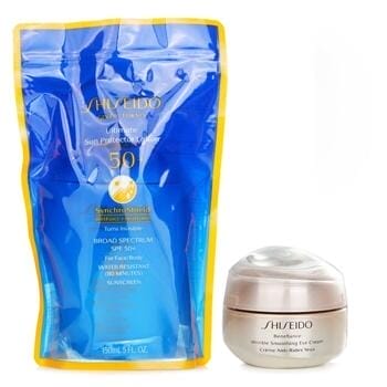 OJAM Online Shopping - Shiseido Shiseido Ultimate Sun Protector Lotion SPF 50+ Sunscreen (for Face and Body) + Benefiance Wrinkle Smoothing Eye Cream 2pcs Skincare