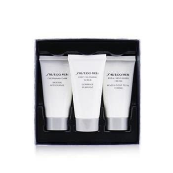 OJAM Online Shopping - Shiseido Total Age Defense 3-Pieces Set: Cleansing Foam 30ml + Cleansing Scrub 30ml + Revitalizer Cream 30ml 3pcs Men's Skincare