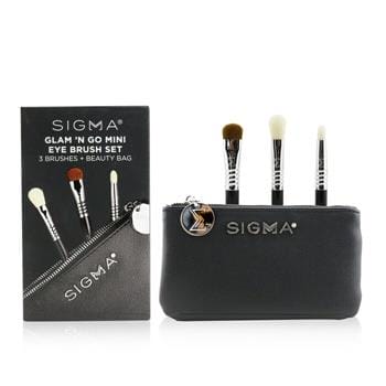 OJAM Online Shopping - Sigma Beauty Glam 'N Go Mini Eye Brush Set (3x Brushes + 1x Bag) 3pcs+1bag Make Up