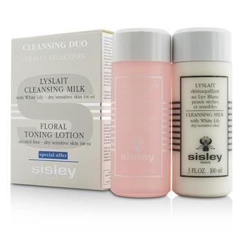 OJAM Online Shopping - Sisley Cleansing Duo Travel Selection Set: Cleansing Milk w/ White Lily 100ml/3oz + Floral Toning Lotion 100ml/3oz 2pcs Skincare