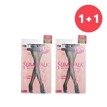 OJAM Online Shopping - SlimWalk 【1+1 Set】Compression Pantyhose With Supporting Function For Pelvis - # Black (Size: M-L) 2pcs Health