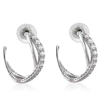 OJAM Online Shopping - Swarovski Twist hoop earrings 5563908 - White