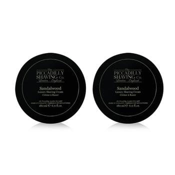 OJAM Online Shopping - The Piccadilly Shaving Co. Sandalwood Luxury Shaving Cream Duo Pack 2x180g/6oz Men's Skincare