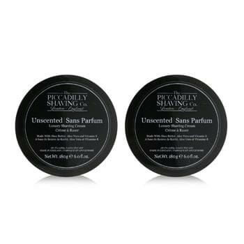 OJAM Online Shopping - The Piccadilly Shaving Co. Unscented Luxury Shaving Cream Duo Pack 2x180g/6oz Men's Skincare