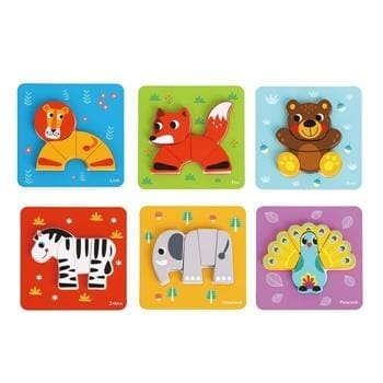 OJAM Online Shopping - Tooky Toy Co 6 In Mini Animal Puzzle 17x17x2cm Toys