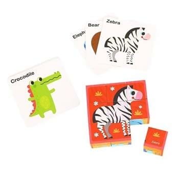 OJAM Online Shopping - Tooky Toy Co Animal Block Puzzle 14x14x5cm Toys