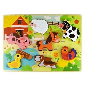 OJAM Online Shopping - Tooky Toy Co Chunky Puzzle - Farm 30x21x2cm Toys