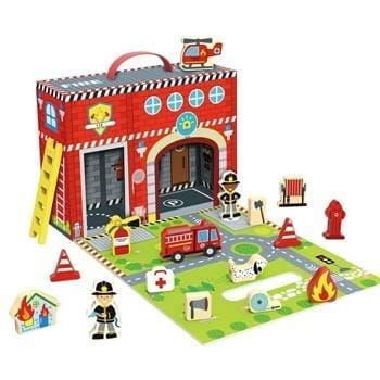 OJAM Online Shopping - Tooky Toy Co Fire Station Box 30x10x22cm Toys