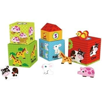 OJAM Online Shopping - Tooky Toy Co Nesting Box - Farm 13x13x13cm Toys