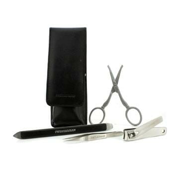 OJAM Online Shopping - Tweezerman Essential Grooming Kit: Fingernail Clipper + Facial Hair Scissors + Nail Cleaner + Splinter Removal 4pcs Men's Skincare