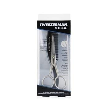 OJAM Online Shopping - Tweezerman Moustache Scissors & Comb (For Beard & Moustache Trimming) 2pcs Men's Skincare