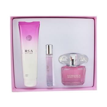 OJAM Online Shopping - Versace Bright Crystal Coffret: Eau De Toilette Spray 90ml/3oz + Body Lotion 150ml/5oz + Eau De Toilette Spray 10ml/0.3oz 3pcs Ladies Fragrance