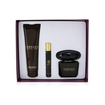 OJAM Online Shopping - Versace Crystal Noir Coffret: Eau De Toilette Spray 90ml/3oz + Body Lotion 150ml/5oz + EDT Travel Spray 10ml/0.3oz 3pcs Ladies Fragrance