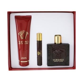 OJAM Online Shopping - Versace Eros Flame Coffret: Eau De Parfum Spray 100ml/3.4oz + Eau De Parfum Spray 10ml/0.3oz + Shower Gel 150m/5oz 3pcs Men's Fragrance