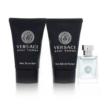 OJAM Online Shopping - Versace Versace Pour Homme Set: Eau De Toilette 5ml + Hair & Body Shampoo 25ml + After Shave Balm 25ml 3pcs Men's Fragrance