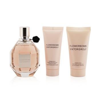 OJAM Online Shopping - Viktor & Rolf Flowerbomb Coffret: Eau De Parfum Spray 100ml/3.4oz + Body Cream 40ml/1.36oz + Shower Gel 50ml/1.7oz 3pcs Ladies Fragrance