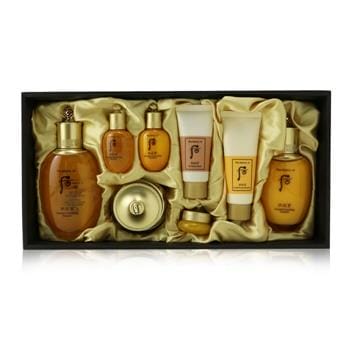 OJAM Online Shopping - Whoo (The History Of Whoo) Gongjinhyang Essential Set: Balancer (150ml+20ml) + Emulsion (110ml + 20ml ) + Cream 30ml + Eye Cream 4ml + Cleanser 40ml + Mask 30ml 8pcs Skincare