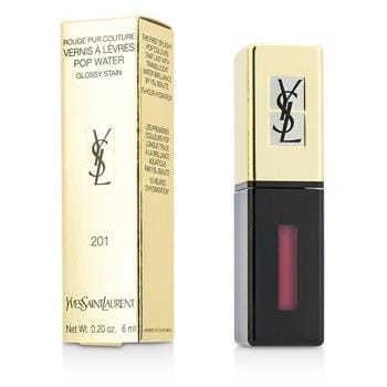 OJAM Online Shopping - Yves Saint Laurent Rouge Pur Couture Vernis A Levres Pop Water Glossy Stain - #201 Dewy Red 6ml/0.2oz Make Up